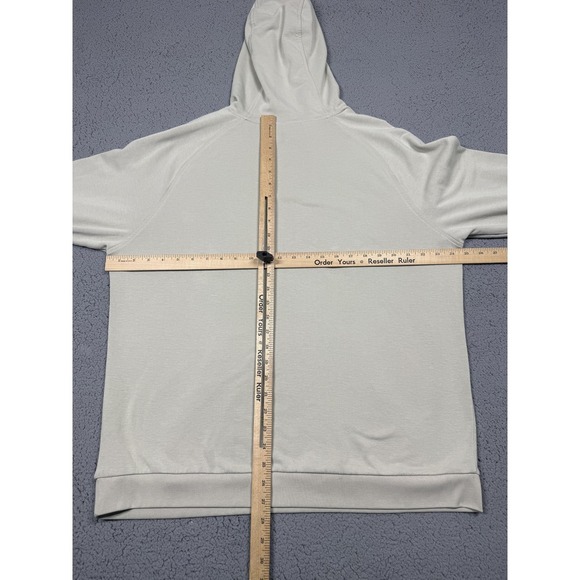 Free Fly Hoodie Mens XL White Bamboo Fleece Pullover Kangaroo Pocket Lightweight - Picture 5 of 9